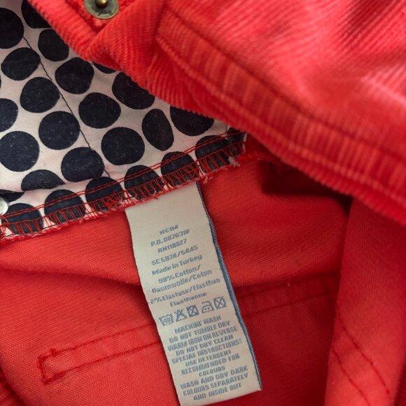 Boden Bright Red-Orange Corduroy Pants Size US 6P - Picture 4 of 4
